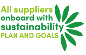 All suppliers onboard with sustainability plans and goals